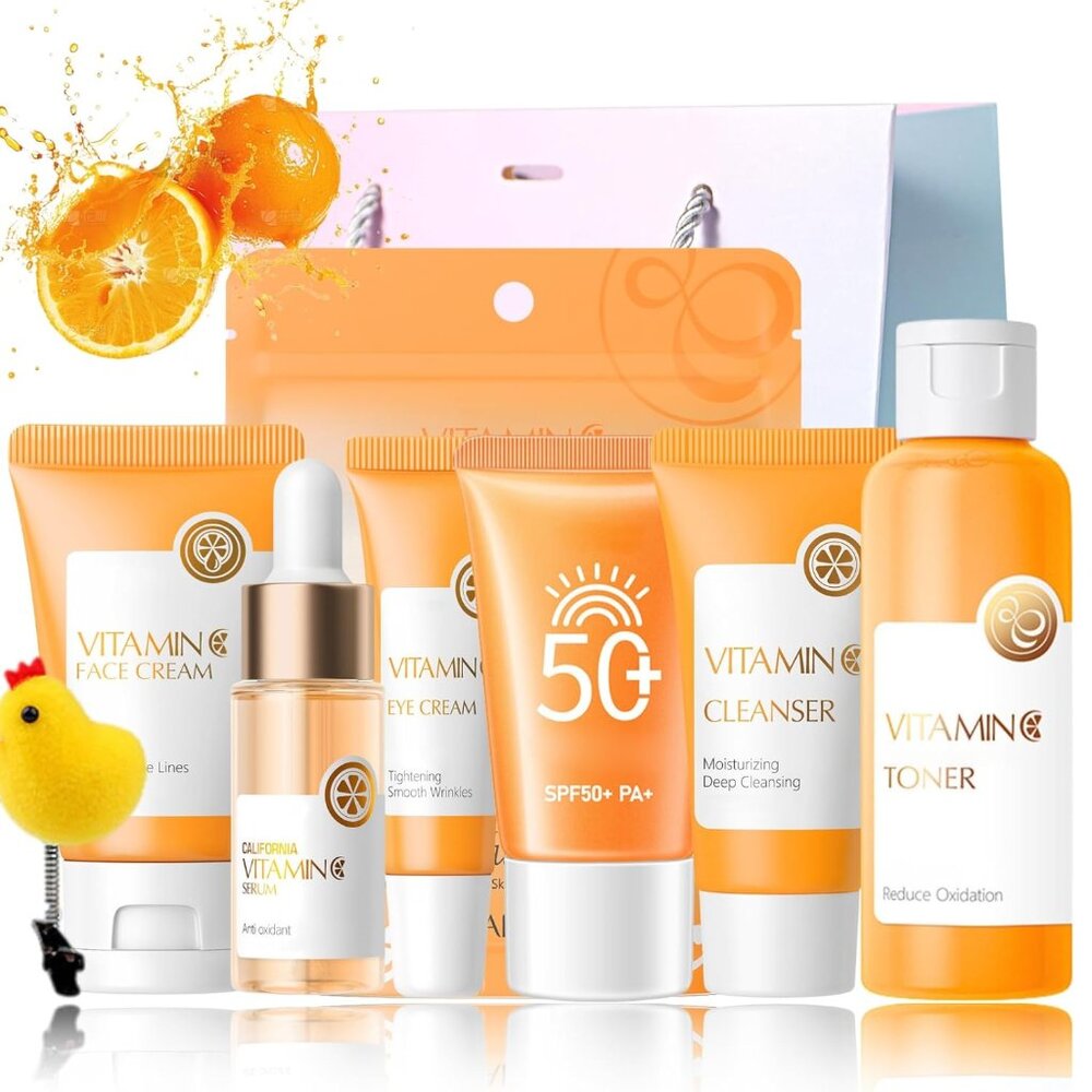 Skincare Set Vitamin C Girls Gifts - Skin Care Set Antioxidant - Hydrating Skin